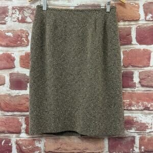 Kasper Skirt Women's 6 Petite Multicolor Tan Tweed Career Work Office Zip Up